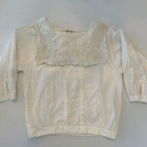 Off white embroidered women’s blouse and skirt